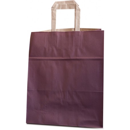 BOLSA PAPEL Kraft Liso Colores de Fondo. ASA PLANA [32+22x31] Caja de 250 uds